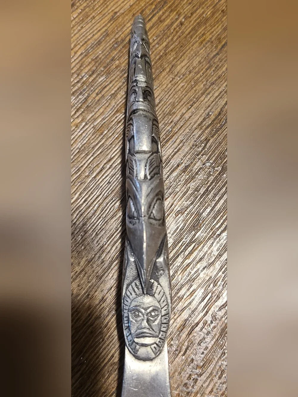 Vintage Boma Canada Pewter Totem Serving Fork